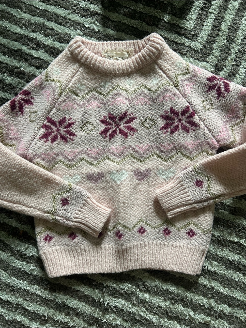 Soft Pink Fair Isle  Toddler Sweater